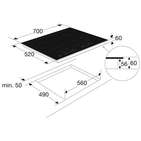 PELGRIM IK3072, inductie 70 CM - Afbeelding 3