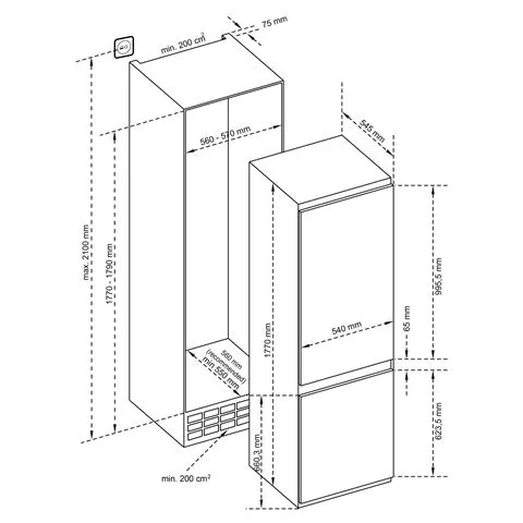 INVENTUM IKV1788S inbouw combikast - Afbeelding 3