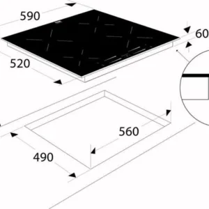 ETNA KI560ZT  4pits inductie 60cm.