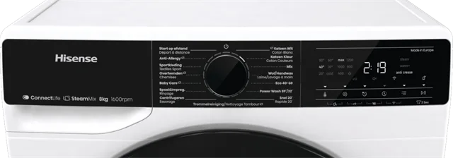 Hisense WF5V863BW, 1600 toeren, 8 kg. - Afbeelding 3
