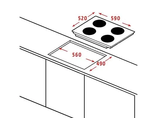 ETNA KI560ZT 4pits inductie 60cm. - Afbeelding 4