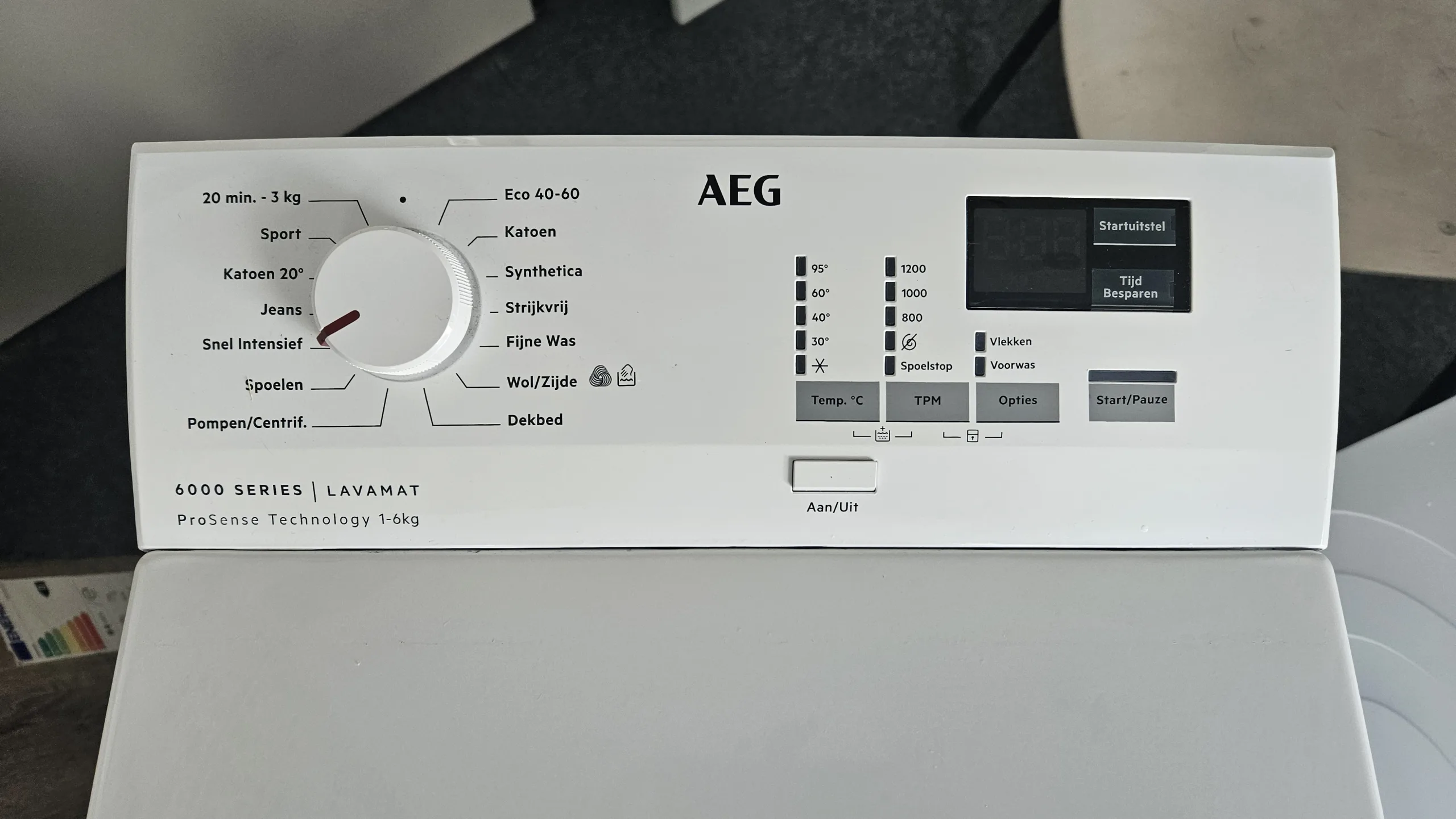 AEG L6TBN62K BOVENLADER! 1200 toeren, 6 kg inhoud - Afbeelding 2