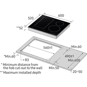 Samsung NZ64K5747BK inductiekookplaat 2-fasen, 60cm. 4 pits - Afbeelding 5