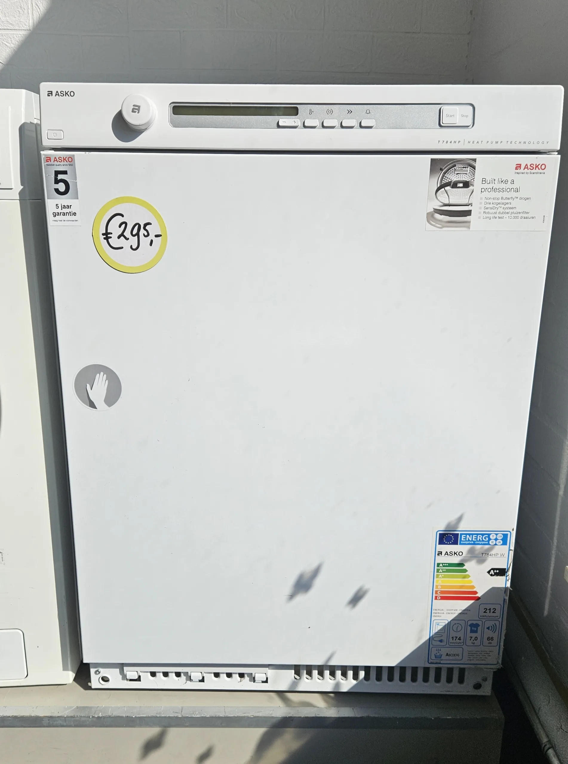 Asko T784HP.W warmtepompdroger, 7 kg.